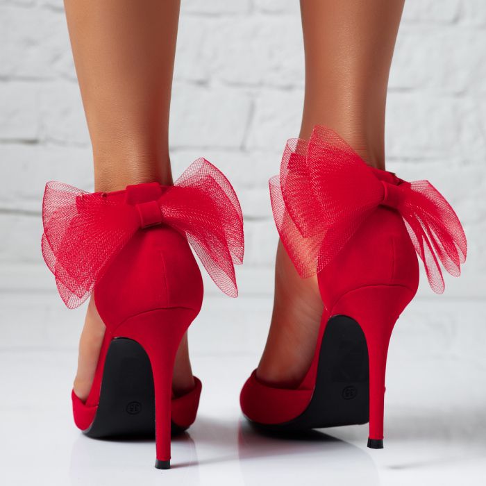 Дамски обувки с ток Taylor червен #14098