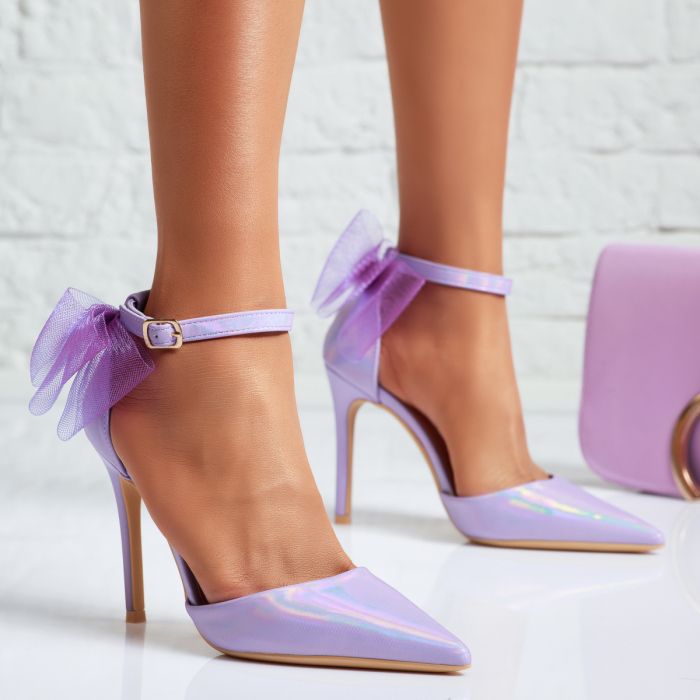 Дамски обувки с ток Tiana лилаво #14100
