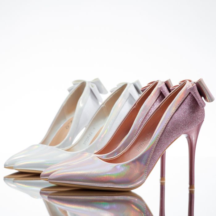 Дамски обувки с ток  Oxford2 Розово/Златен #14115