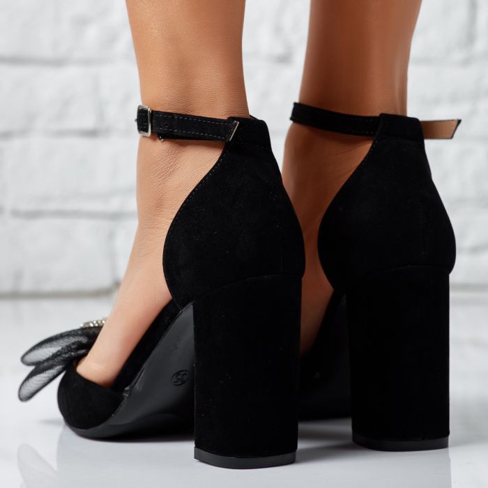 Дамски обувки с ток Misty черен #14221