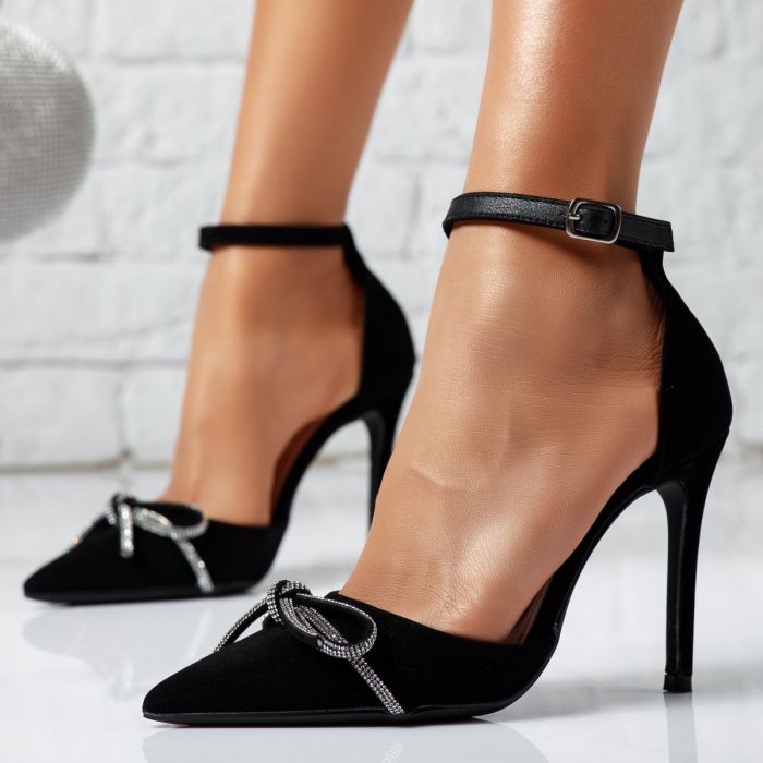Дамски обувки с ток Spencer черен #14297