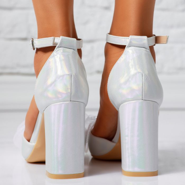 Дамски обувки с ток Misty2 сребро #14225