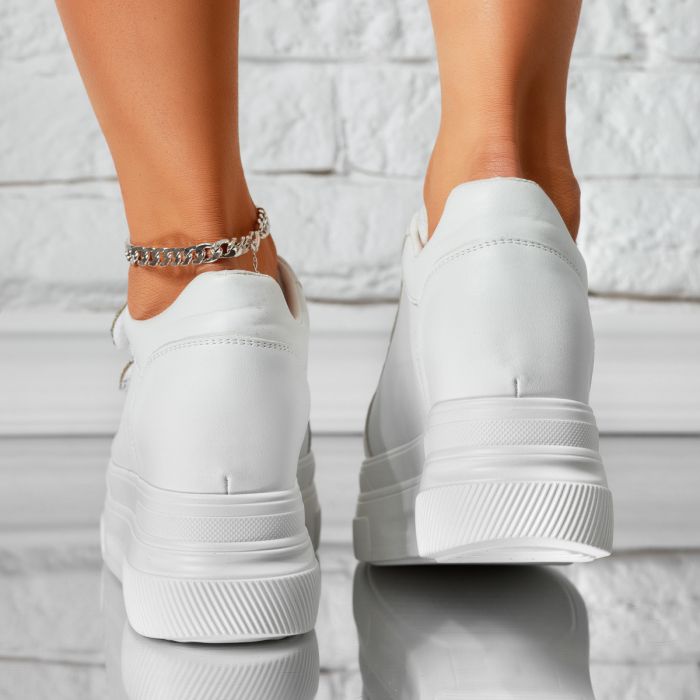 Дамски спортни обувки с платформа Jason Бяло #14603