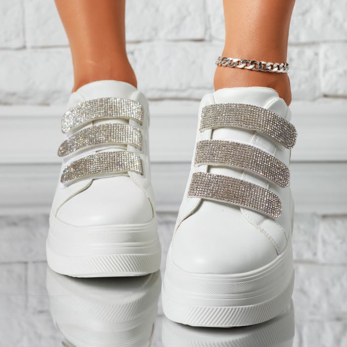 Дамски спортни обувки с платформа Jason Бяло #14603