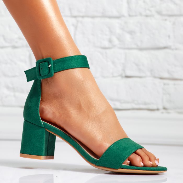 Дамски сандали с ток Clover2 Зелено #14495
