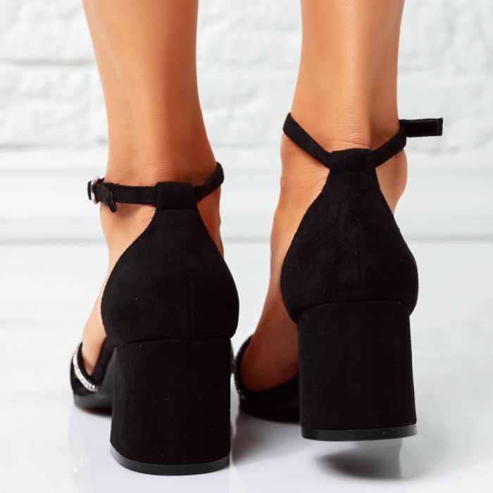 Дамски сандали с ток Themis черен #14557