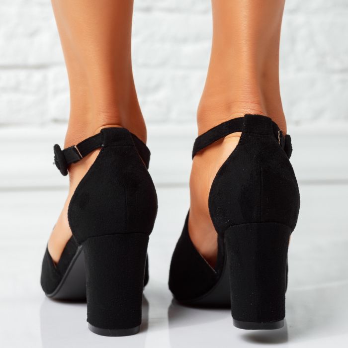 Sandale Dama cu Toc Migos2 Negre #14410