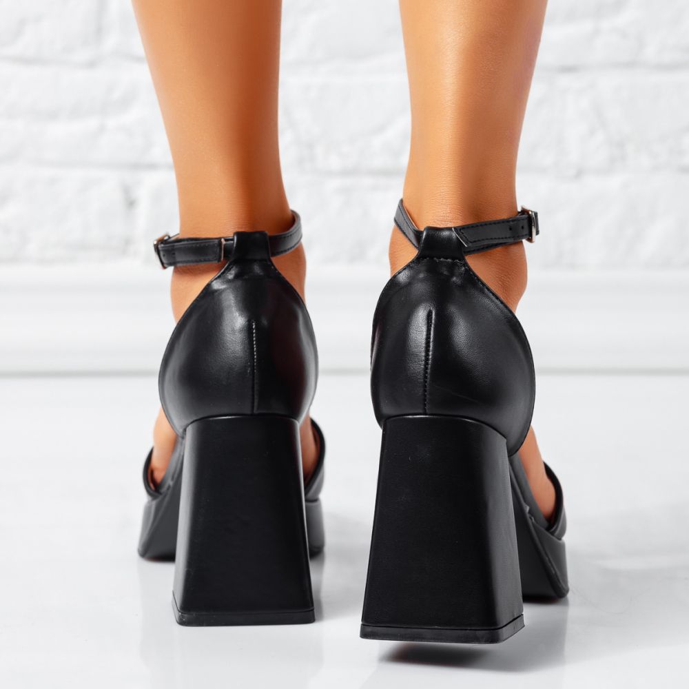 Sandale Dama cu Toc Nera Negre #14911