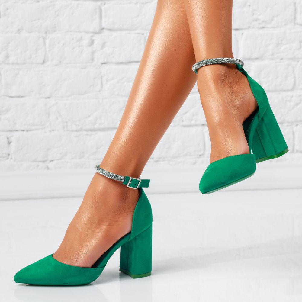 Дамски Обувки с Ток Aris Зелени #14907