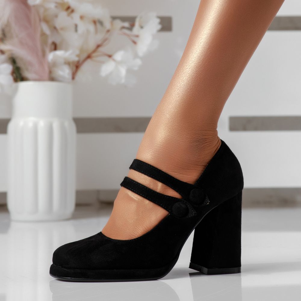 Дамски обувки с Ток Amelia2 Черни #16676