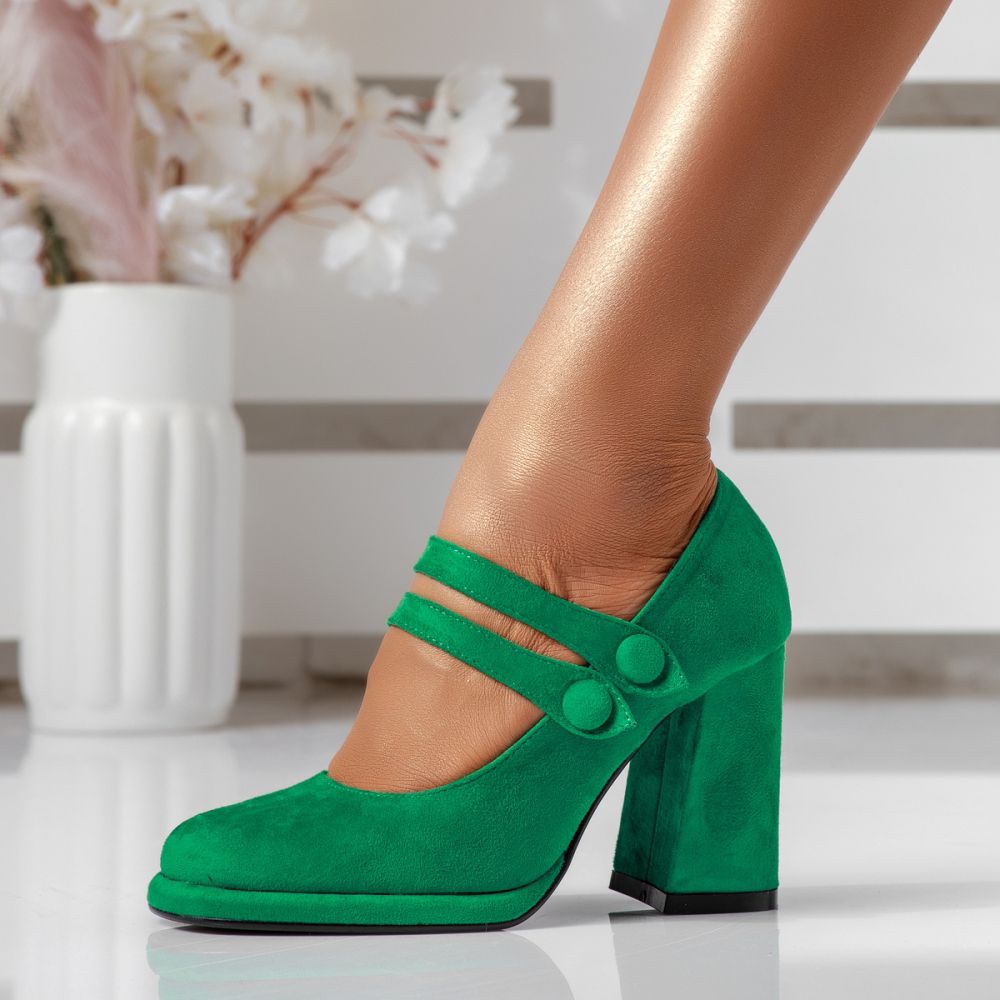 Дамски обувки с Ток Amelia2 Зелени #16678