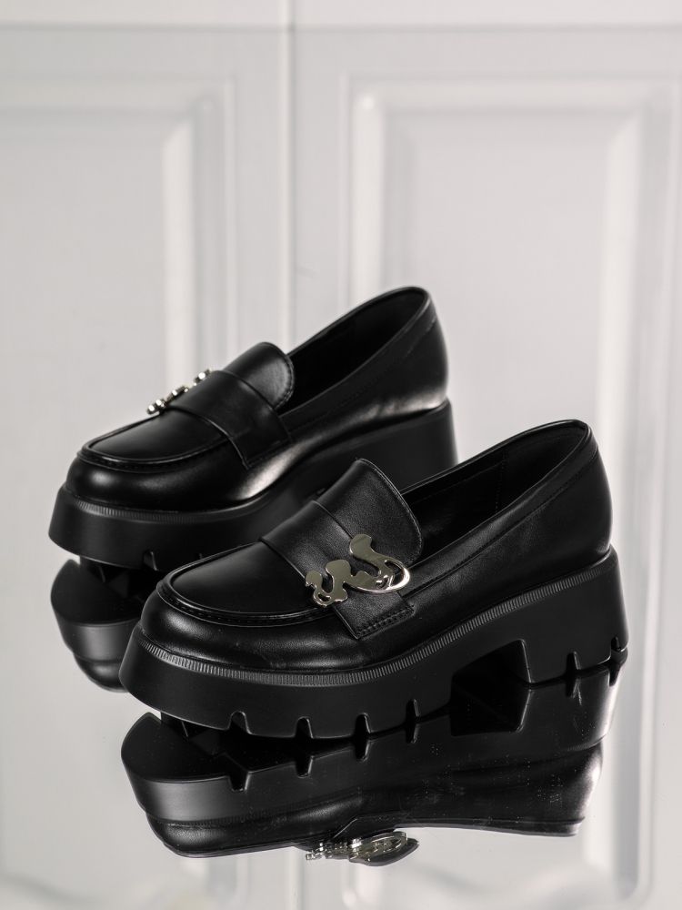 Всекидневни дамски обувки черни от еко кожа Nadia #18134