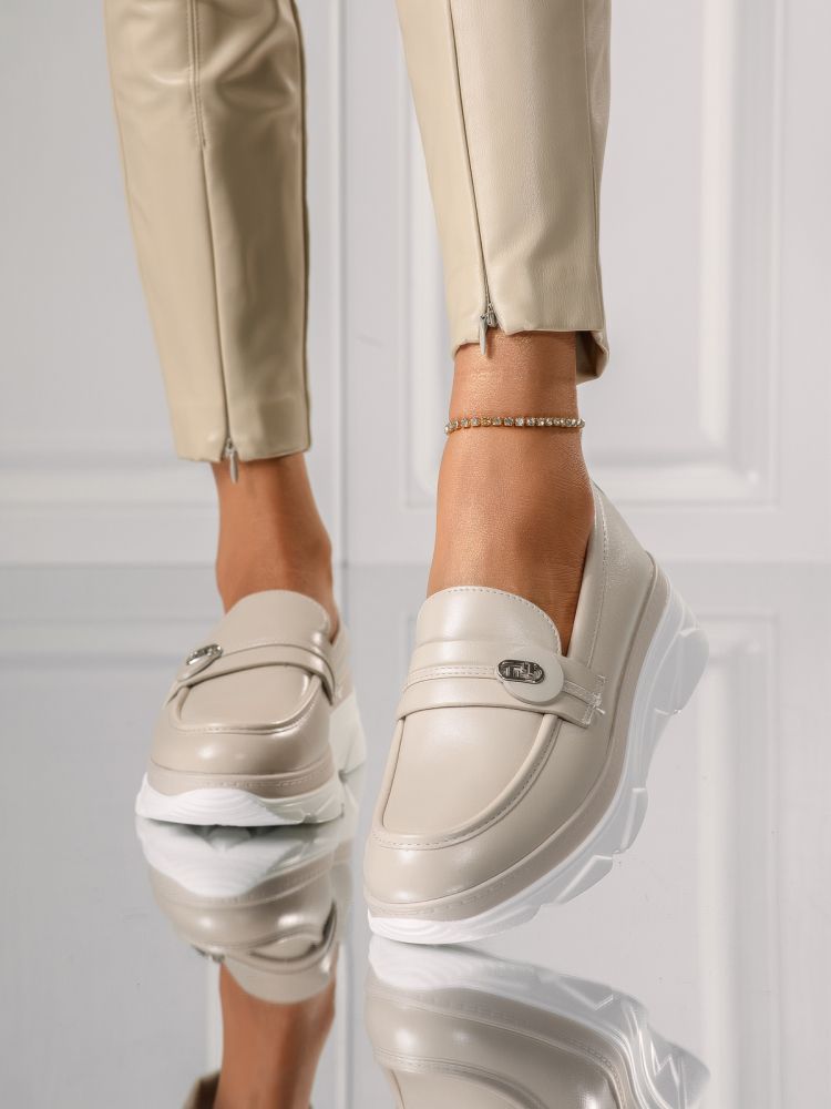 Всекидневни дамски обувки сиви от еко кожа Athena #18274