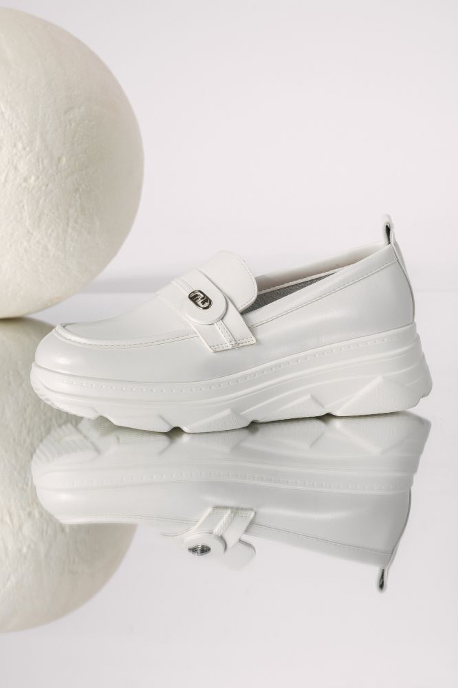 Всекидневни дамски обувки бели от еко кожа Athena #18271