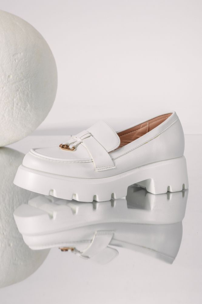 Всекидневни дамски обувки бели от еко кожа Iulia #18148