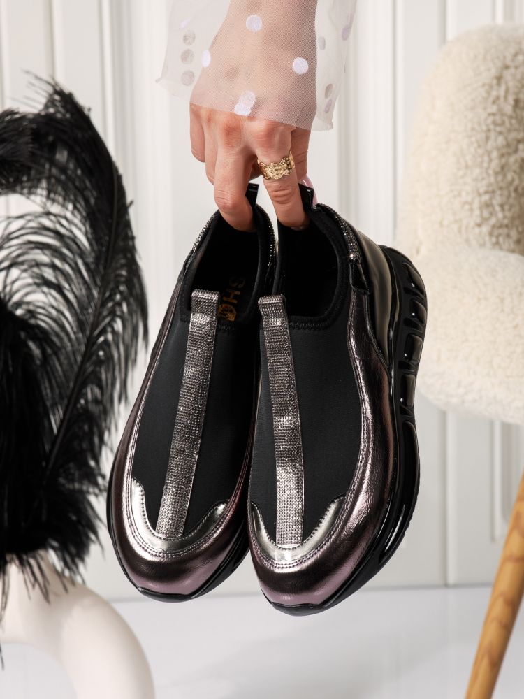 Всекидневни дамски обувки сиви от еко кожа Candace #18509