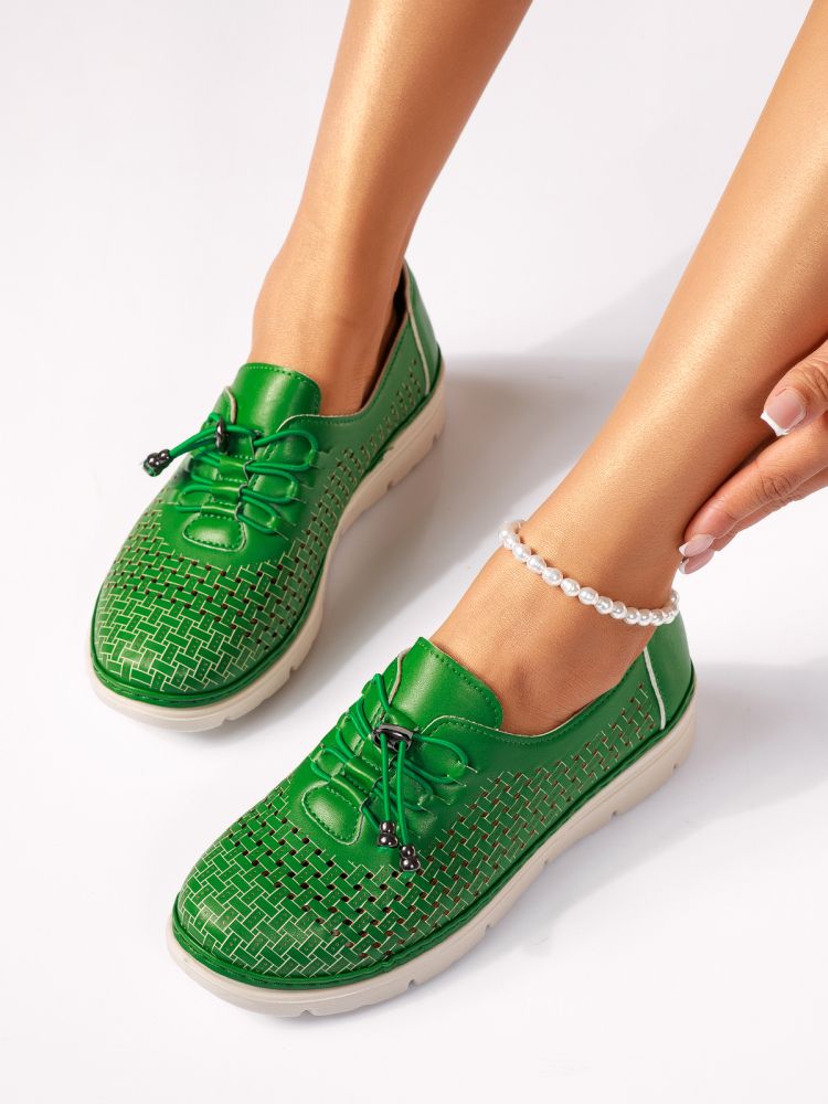 Всекидневни дамски обувки зелени от еко кожа Tessa #18368