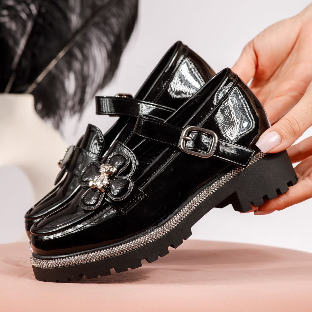Всекидневни детски обувки черни от еко кожа Adeline #19093