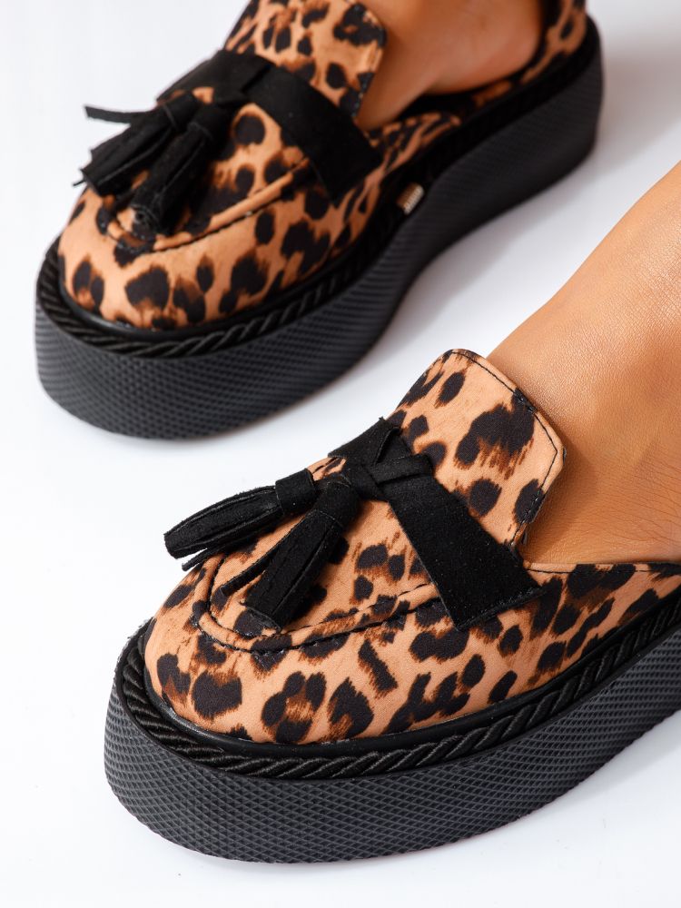 Pantofi casual dama leopard din material textil Lena #19339