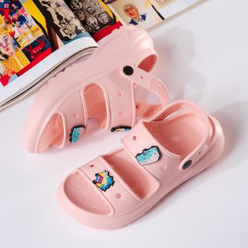 Дамски сандали с платформа розови от синтетичен материал Shasa #19888