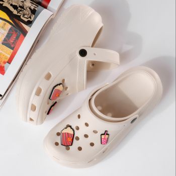 Дамски чехли с платформа бели от синтетичен материал Vanessa #19913
