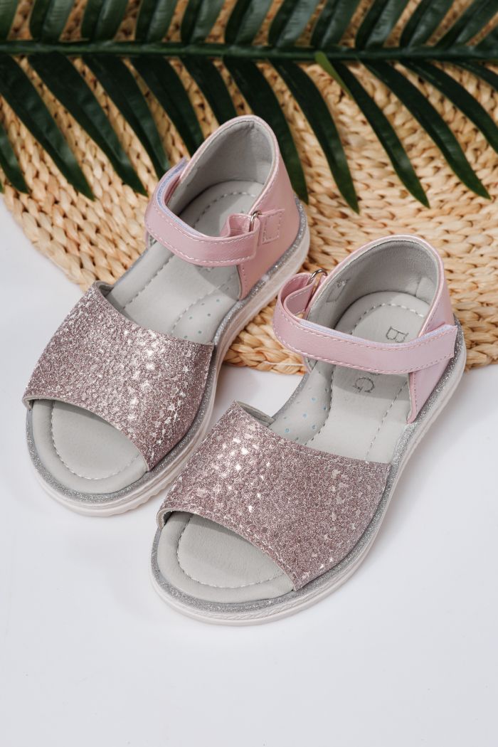 Sandale fete roz din piele ecologica Eleri #21718