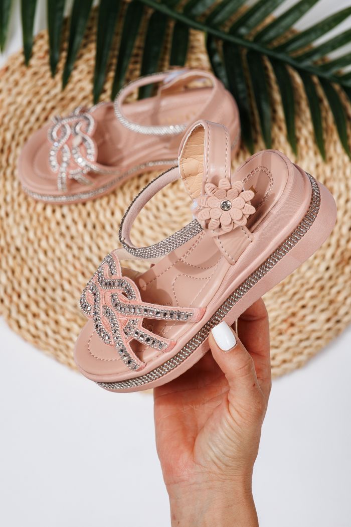 Sandale fete roz din piele ecologica Lilith2 #21753