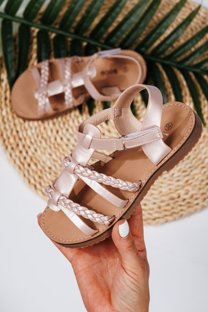 Sandale fete roz din piele ecologica Betsy2 #21925