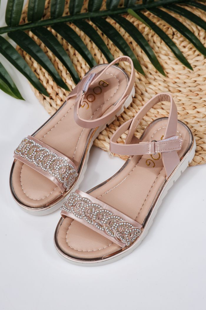 Sandale fete roz din piele ecologica Arden2 #21910
