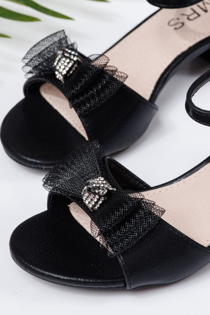Sandale fete negre din piele ecologica Raluca #21959