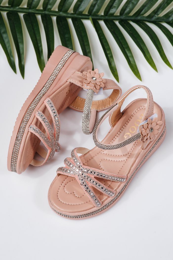 Sandale fete roz din piele ecologica Ophelia2 #21758