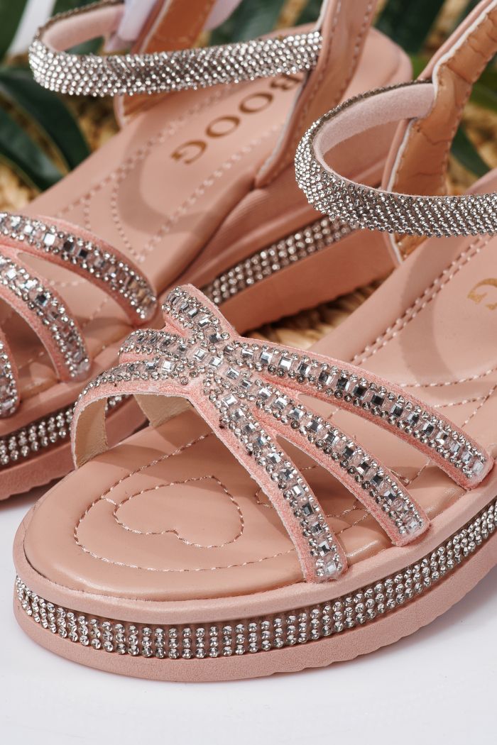Sandale fete roz din piele ecologica Ophelia2 #21758