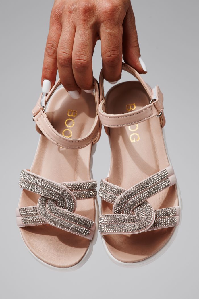 Sandale fete roz din piele ecologica Keira2 #21746