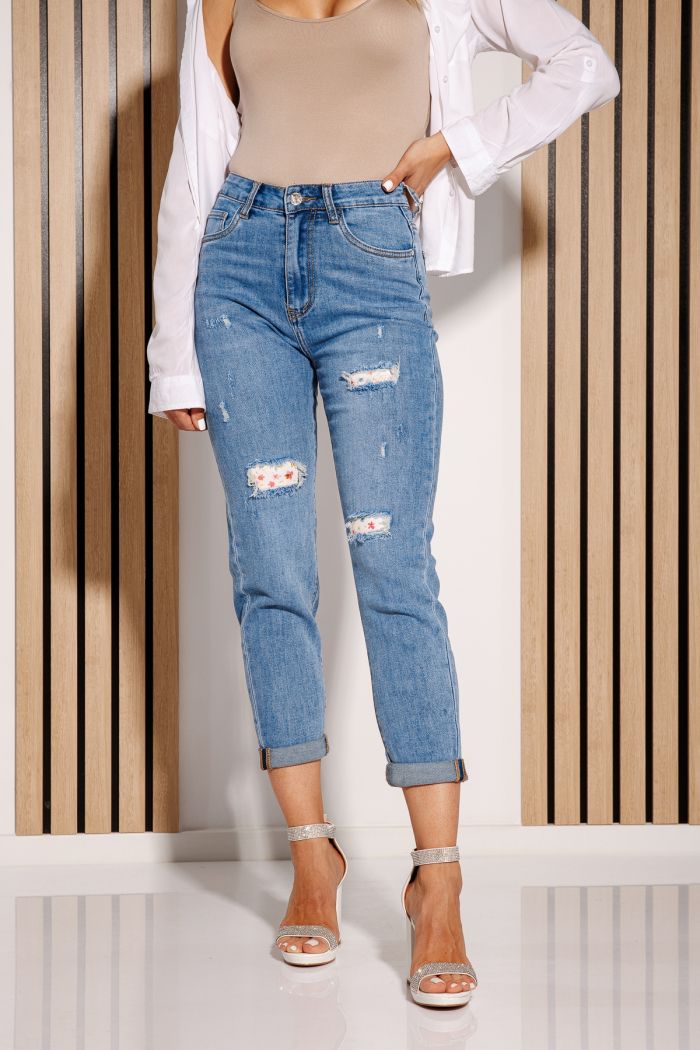 Дамски дънки Baggy Fit Aylani сини #A1165
