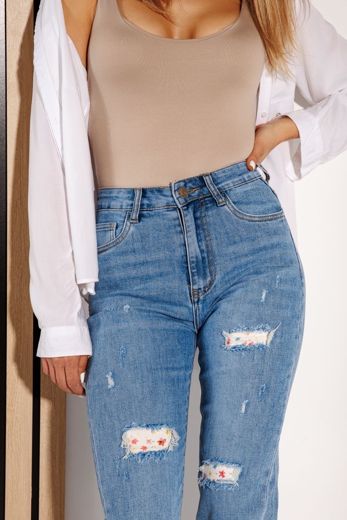 Дамски дънки Baggy Fit Aylani сини #A1165