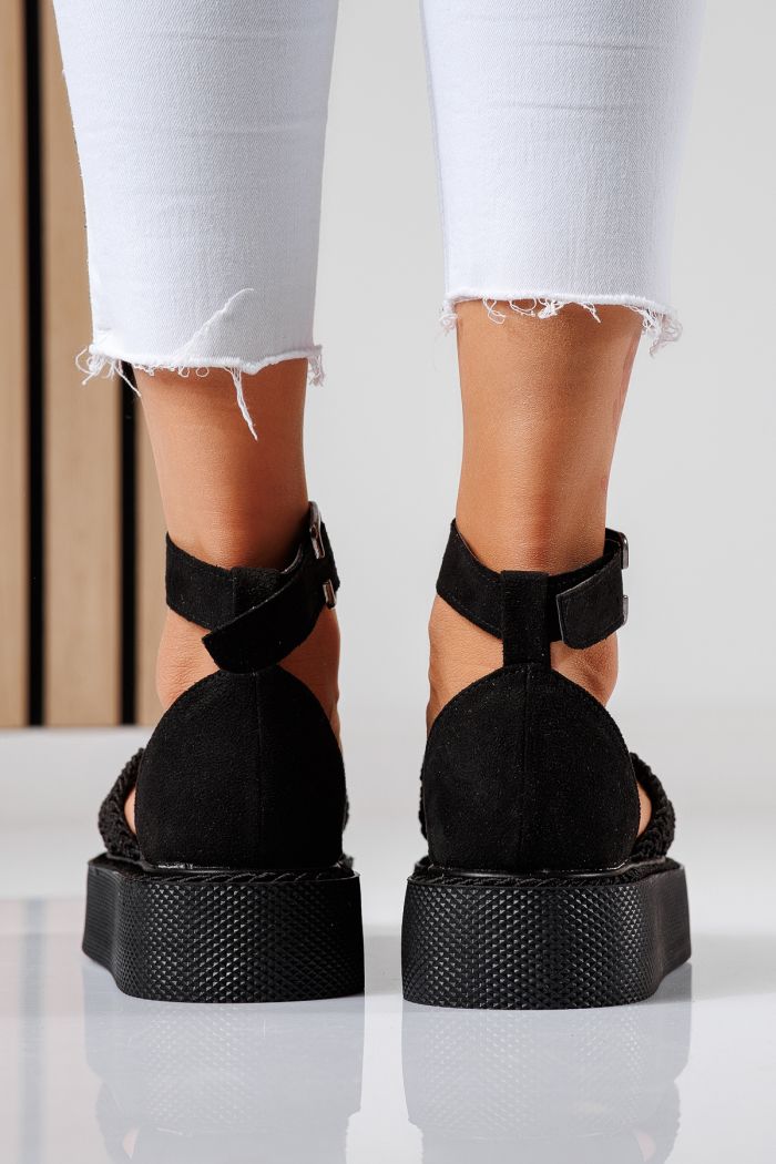 Pantofi casual dama negri din material textil Amira #22427