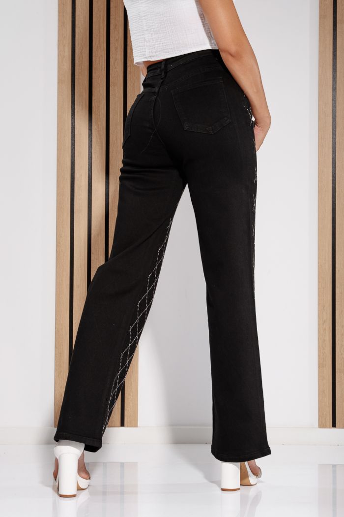 Дамски широки дънки Elora Black #A1194