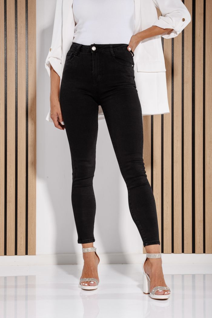 Дамски тесни дънки с повдигащ механизъм Evelina Black #A1189