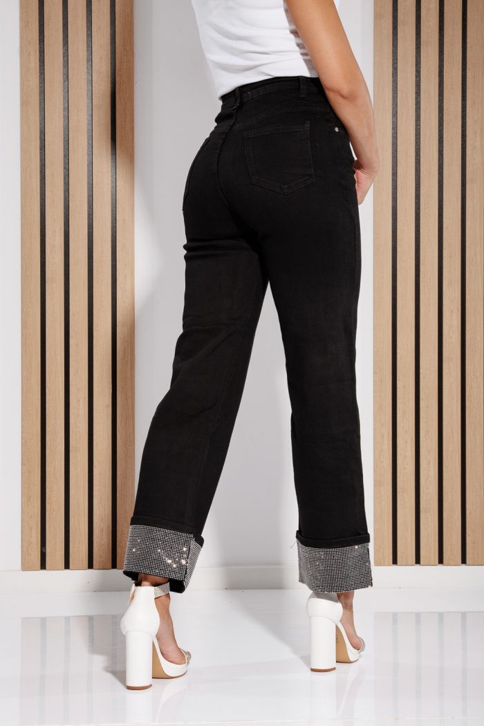 Дамски широки дънки Livia Black #A1192