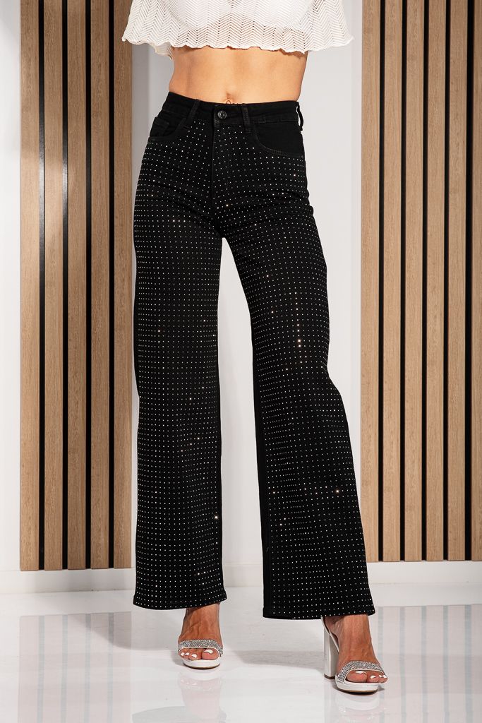 Дамски Wide Leg Дънки Cleopatra черни #A1219