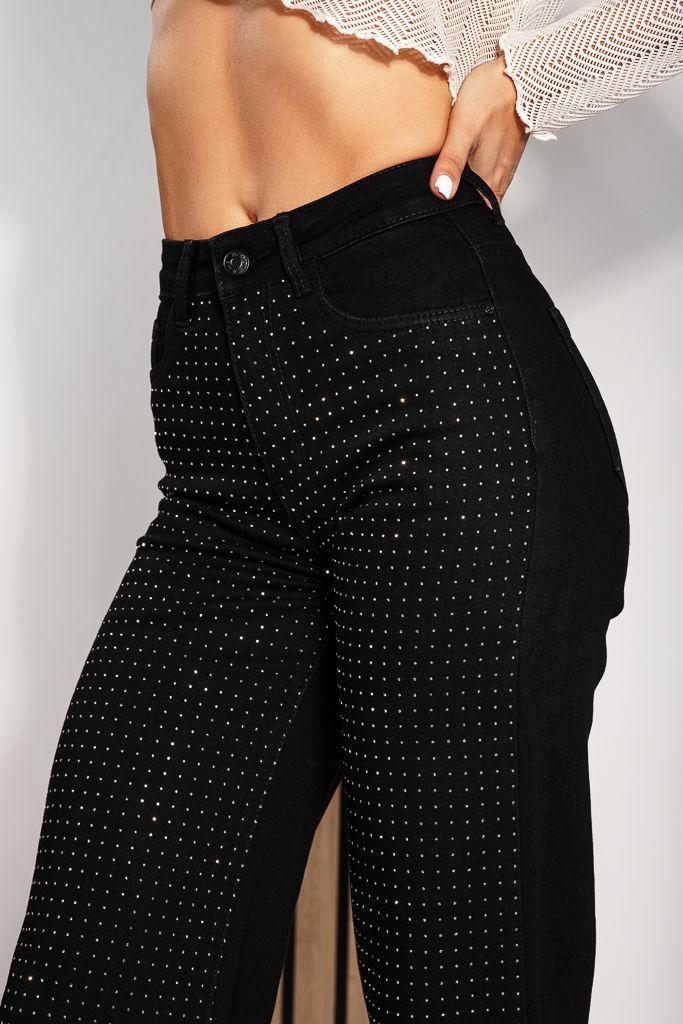 Дамски Wide Leg Дънки Cleopatra черни #A1219