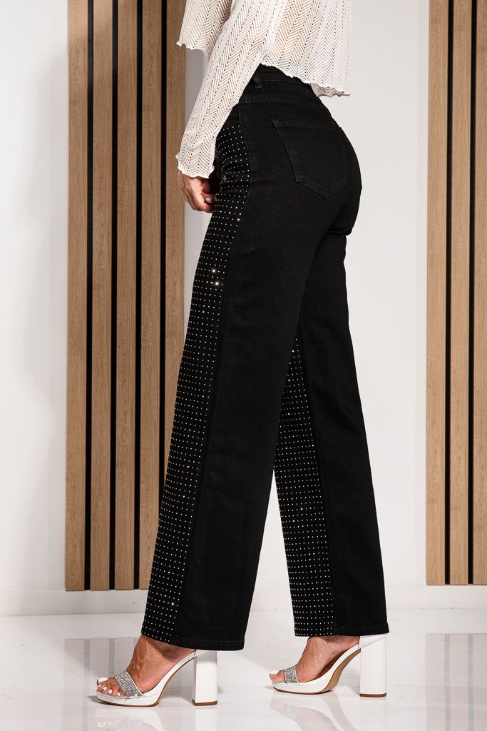Дамски Wide Leg Дънки Cleopatra черни #A1219