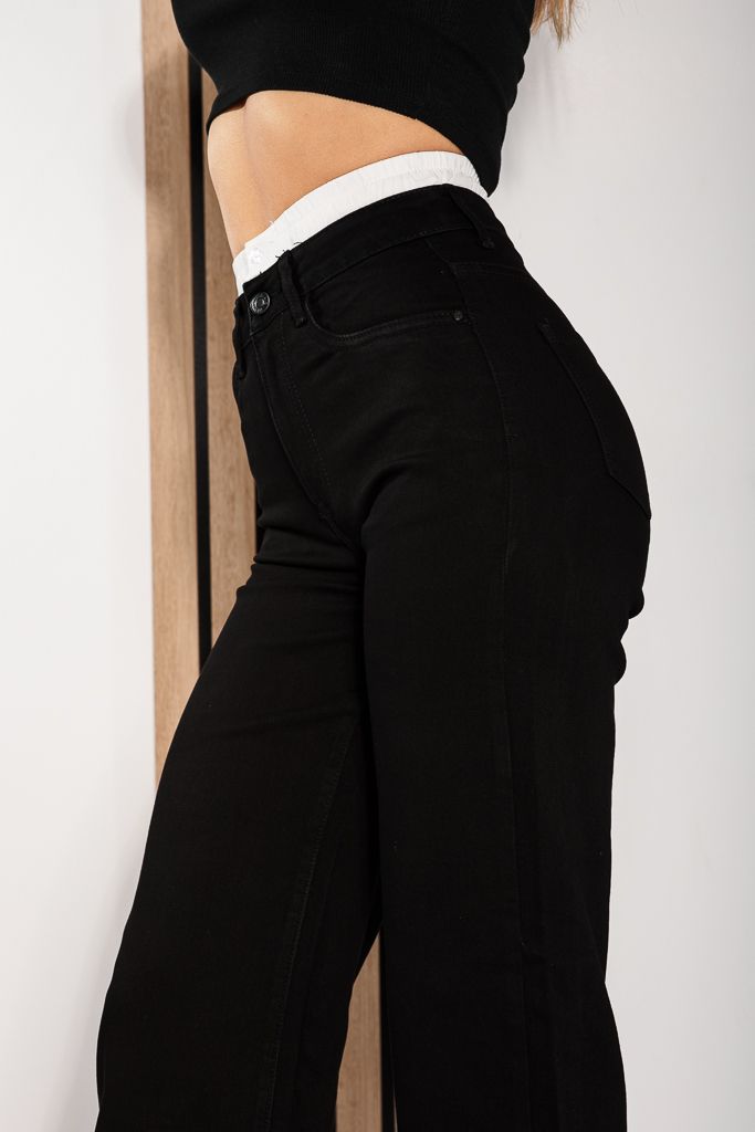 Дамски Wide Leg Fit Дънки Edith черни #A1224