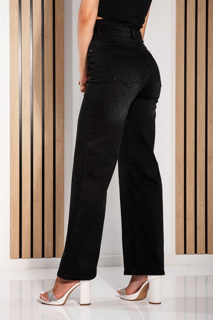 Дамски Wide Leg Fit Дънки Emerald черни #A1226