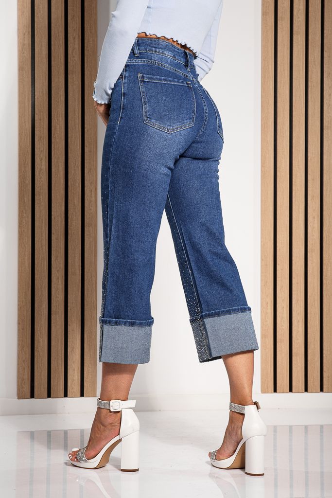 Дамски Wide Leg Дънки Chiara сини #A1205