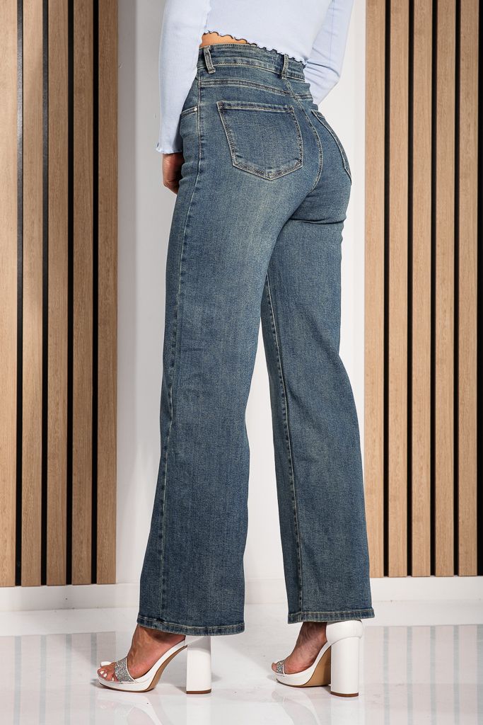 Дамски Wide Leg Fit Дънки Elissa сини #A1225