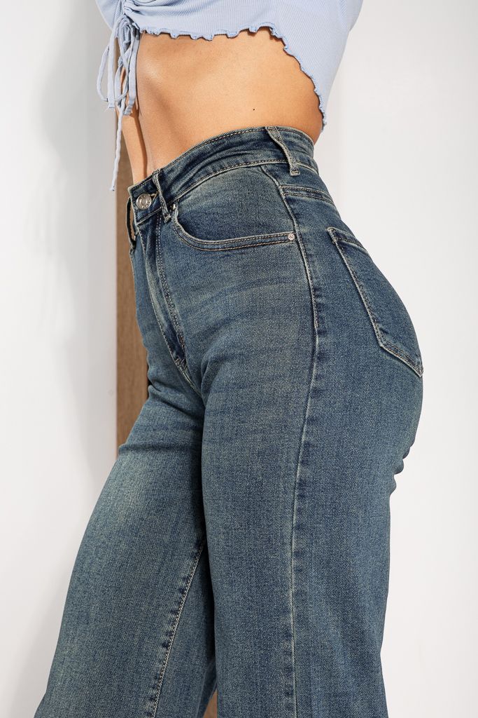 Дамски Wide Leg Fit Дънки Elissa сини #A1225