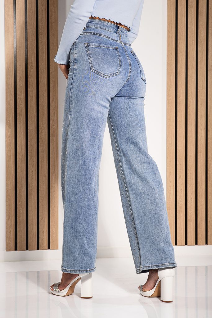 Дамски Wide Leg Fit Дънки Jaya Сини #A1229
