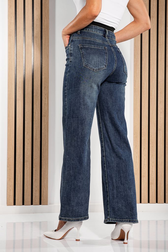 Дамски Wide Leg Fit Дънки Catlin сини #A1216