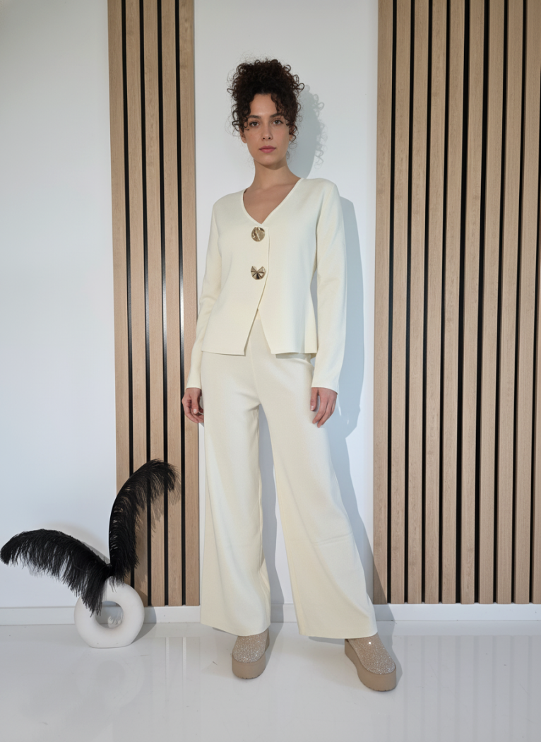 Дамски Комплект бежов Cate 2 части трико #A1247